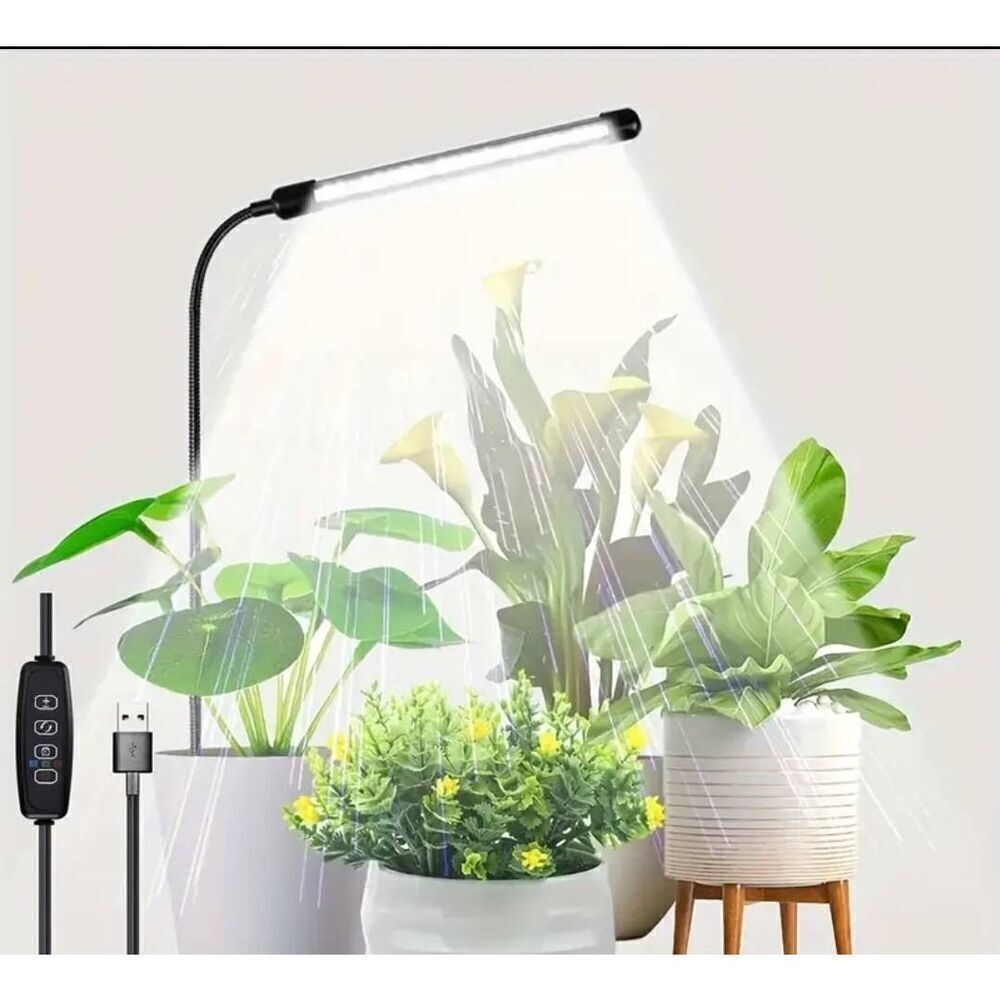Grow light for indoor plants w full spectrum gooseneck